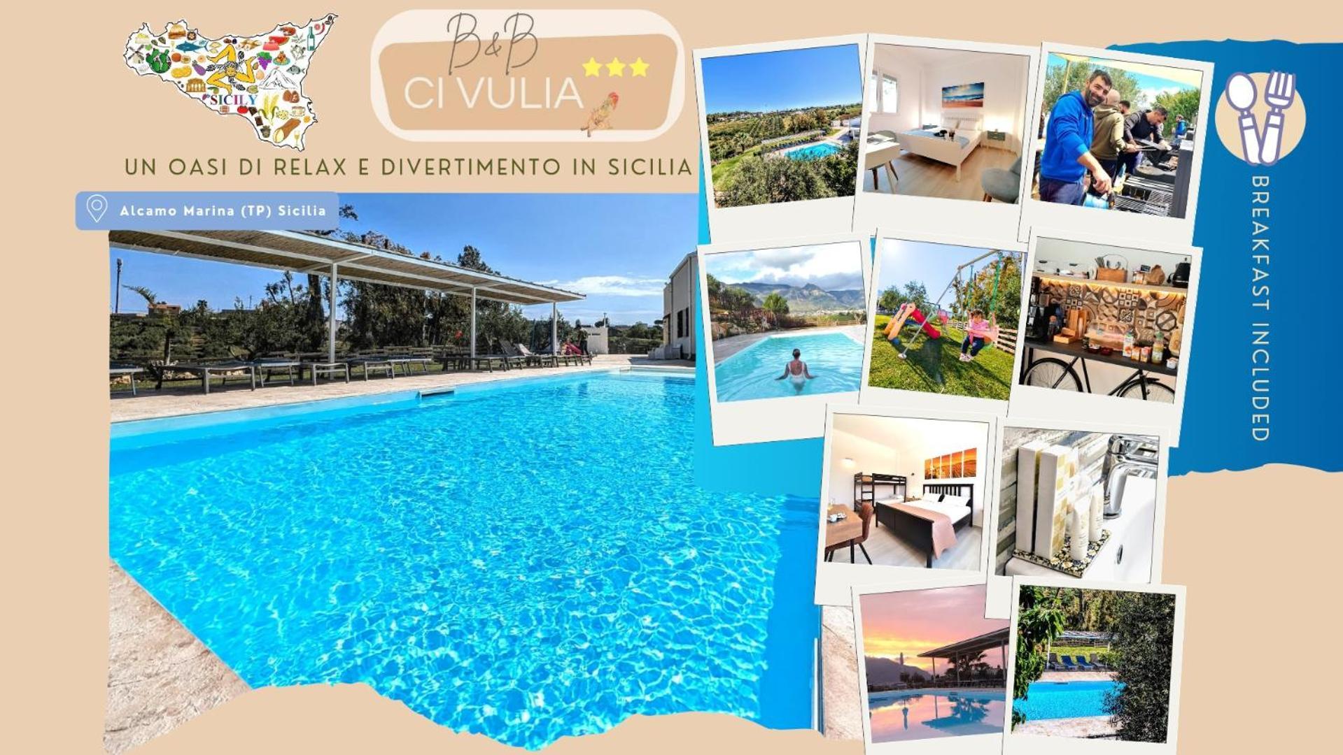Ci Vulia B&B - Sicilia Sea, Pool, Bbq, Tv, Wi-Fi Alcamo Marina Esterno foto